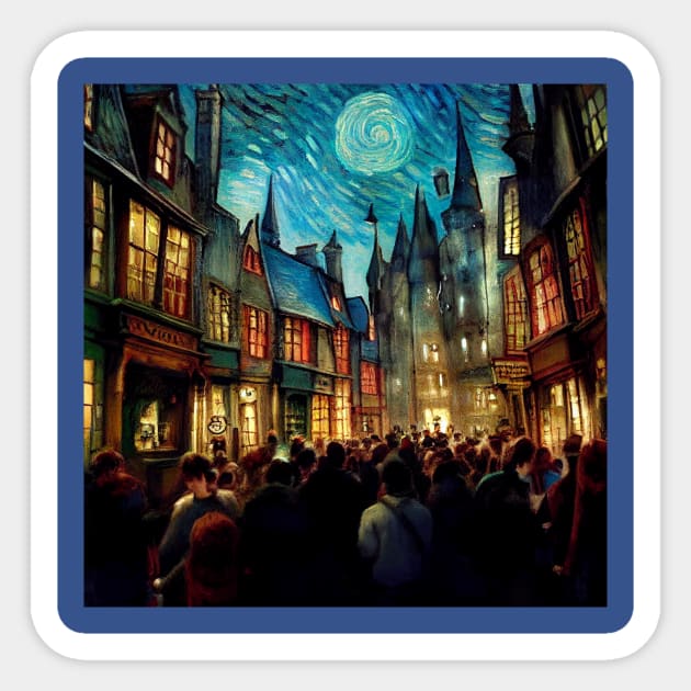 Starry Night in Diagon Alley Sticker by Grassroots Green